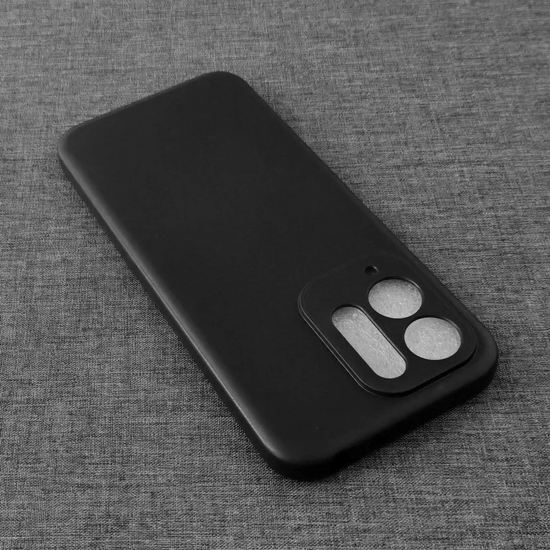Sleek Black Matte Silicone Case - Soft TPU Back Cover for Xiaomi Poco C95 Pro 4G