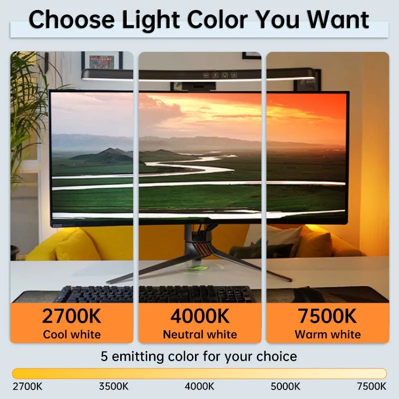LED Monitor Light Computer 60CM Reading Screen Hanging Desk Light Stepless Dimming Lamp For USB Monitor Lights Bedroom Office 3