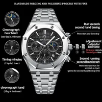 BINBOND qualité hommes montre de luxe haute homme Quartz montre-bracelet étanche lumineux Date en acier inoxydable montres pour hommes horloge décontractée 3