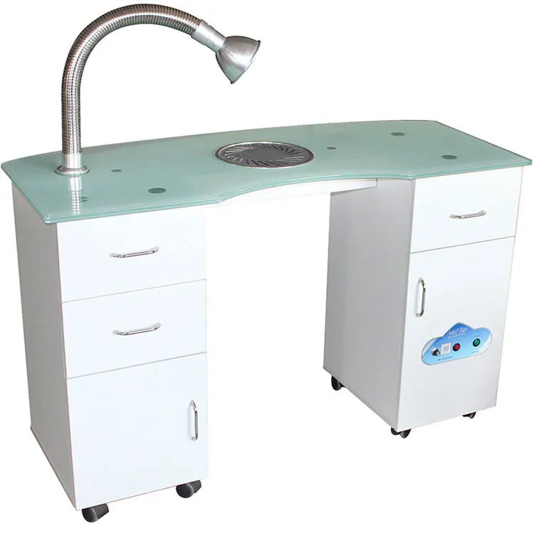 

Vacuum Suction Fan Nails Table Salon Manicure Dual Counter Salon Table Many Drawers Manicure Table