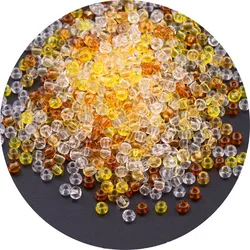 Vibrant Oling Transparent Glass Seed Beads for DIY Jewelry and Accessories (Golden Series 3)