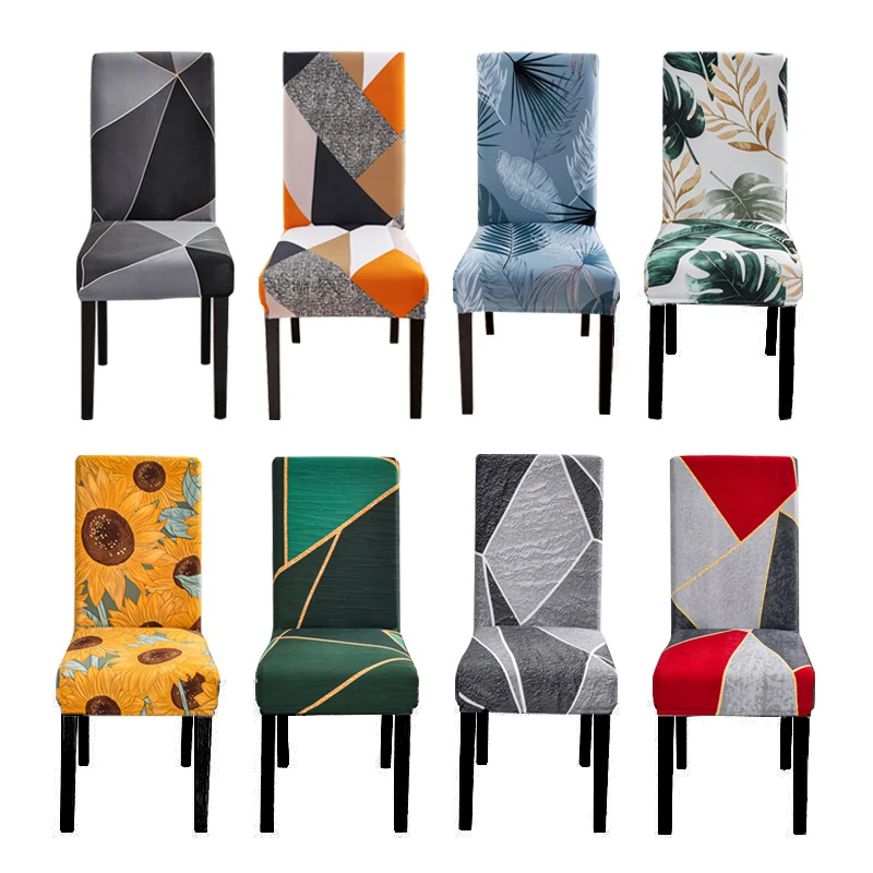 

Printed Stretch Chair Cover Big Elastic Seat Chair Covers Office Chair Slipcovers Restaurant Banquet Hotel Home Decoration