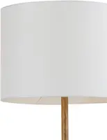 Globe Electric Novogratz X 67225 65" Floor Lamp, 2-Tone Wood Toned Base, White Fabric Shade, Socket Rotary Switch, Living Room 2