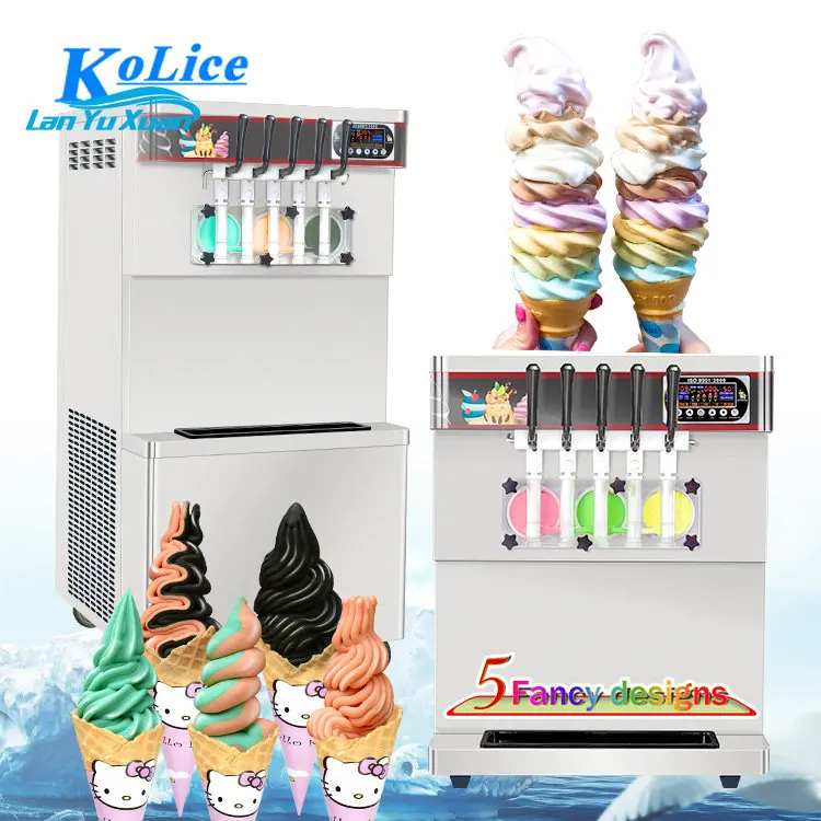 

Kolice Multifunction 5 Flavor Soft Serve Ice Cream Machine / Taylor Soft Ice Cream Machine/machine Ice Cream Soft with CE NSF