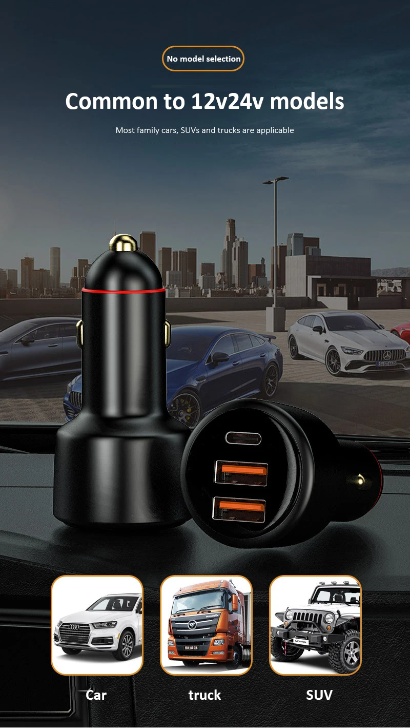 200W Car Charger USB Port Fast Charging For IPhone 13 12 11 Huawei Xiaomi Samsung Mi Type C Mobile Phone_voghion.com