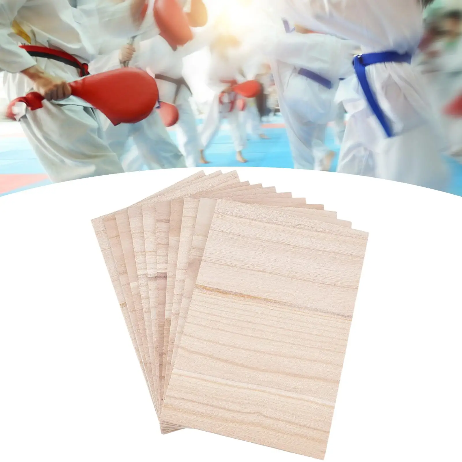 10x Taekwondo Board Wood Portable Karate Board Equipment Training Equipment Kick Board Practicing Accessory Wood Breaking Board