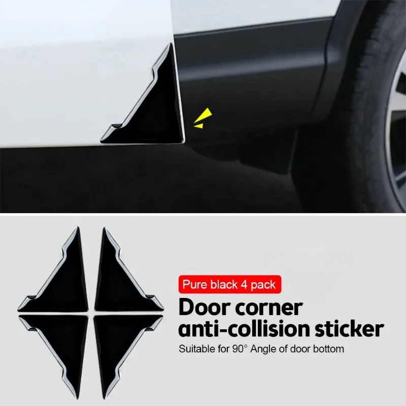 4Pcs Car Door Corner Protective Cover Door Scratch Protector Silicone Anti-collision Covers Corner Guard Auto Accessories