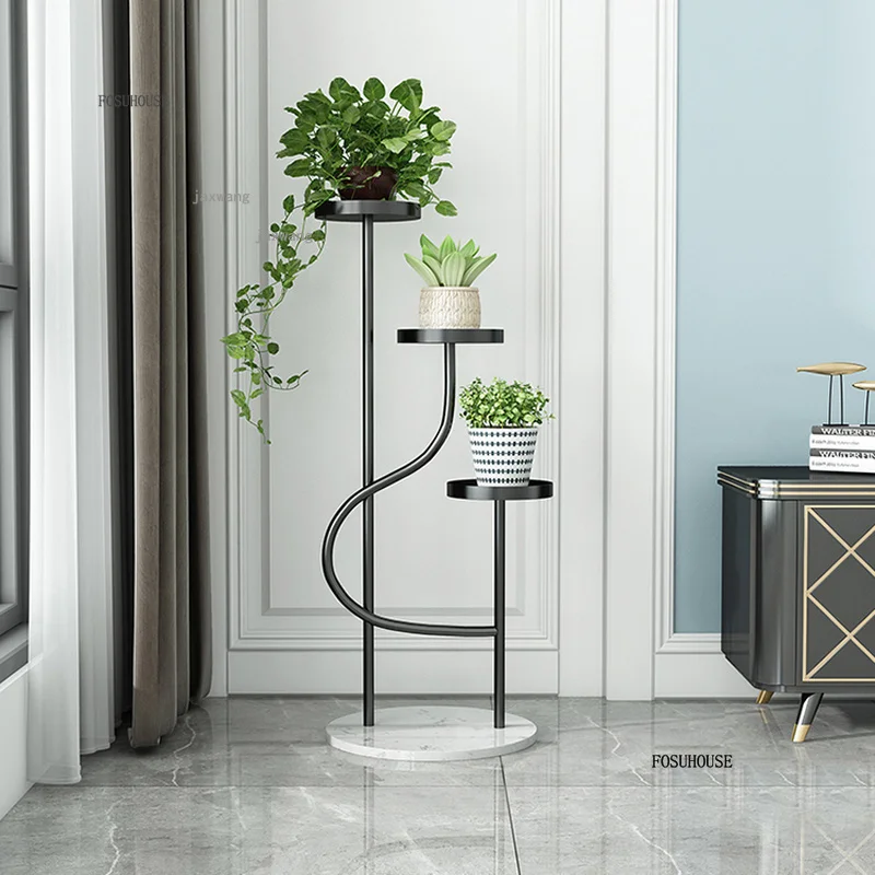 Nordic Iron Plant Stands for Garden Furniture Indoor Flower Stand Shelfs for Flowers Balcony Pot Stands Multi-layer Plant Stand