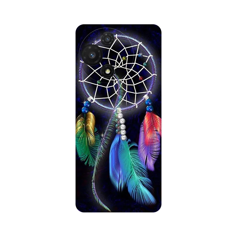 Stylish Soft Silicone Wolf Marble Flowers Phone Case Cover