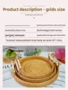 Rattan round dinner tray natural rattan handle handmade woven basket home decoration storage tray suitable for coffee table brea 4