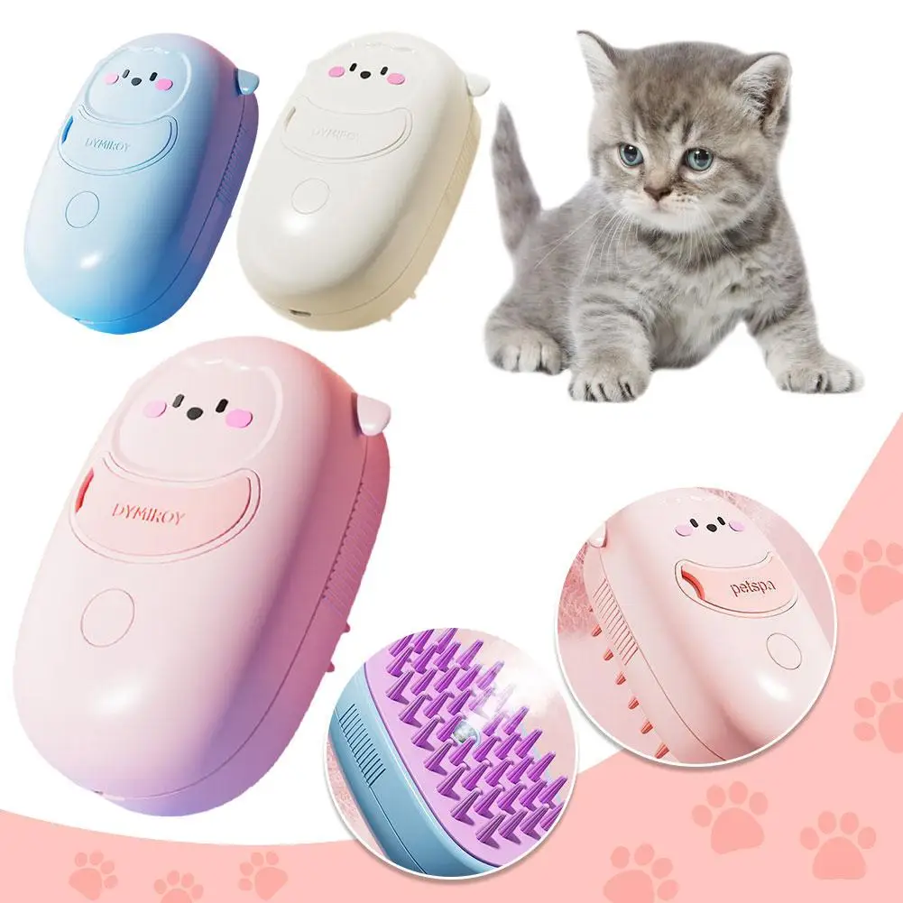 

Cat Steam Brush Electric Spray Water Spray Kitten Pet Brush Soft Grooming Supplies Hair Cats Comb Bath Depilation Silicone J8S7
