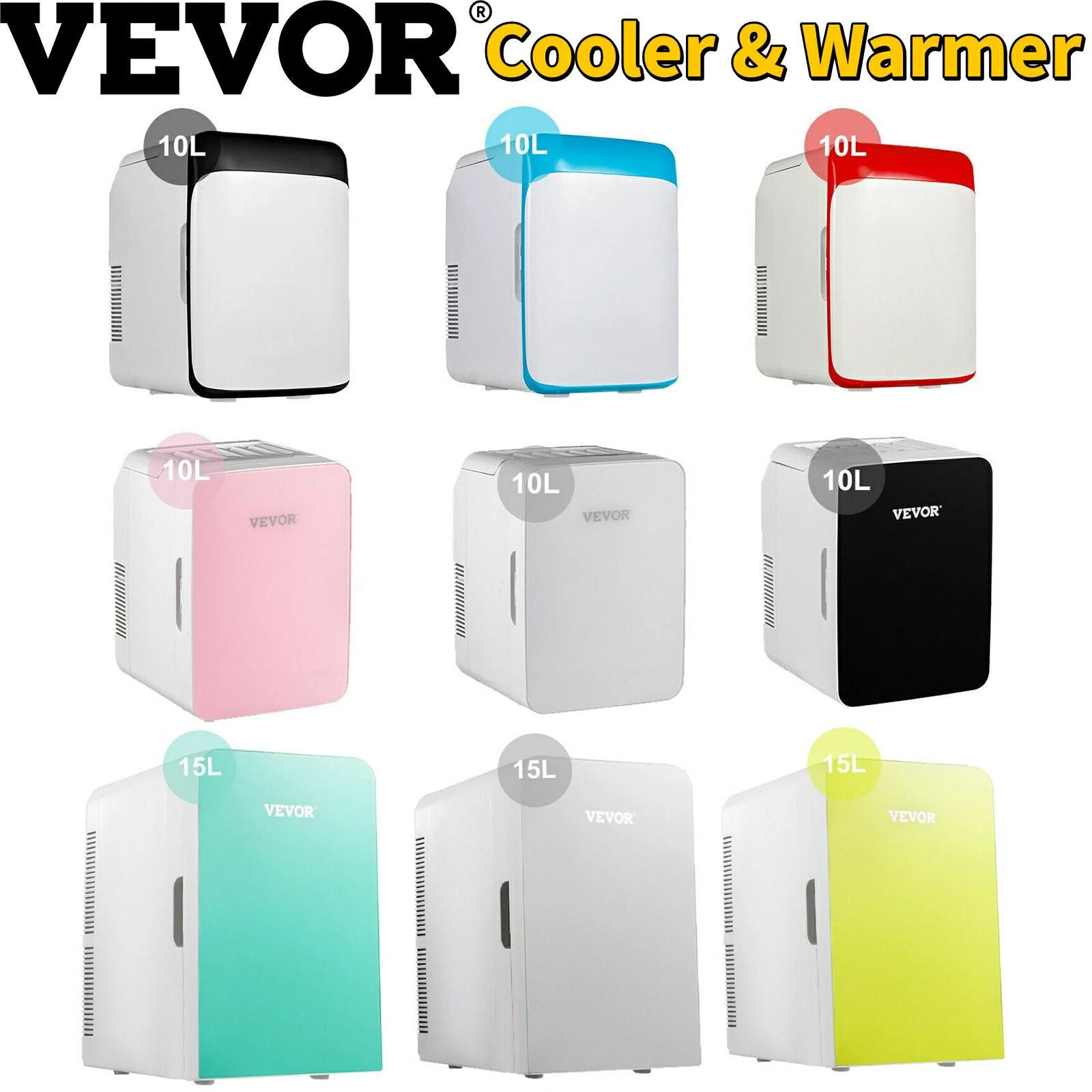 camping fridge freezer VEVOR 10L 15L Mini Makeup Fridge Refrigerator Small Cooler Warmer DC 12V for Cosmetics Skincare Car Caravan Camping Boating Bar car refrigerator