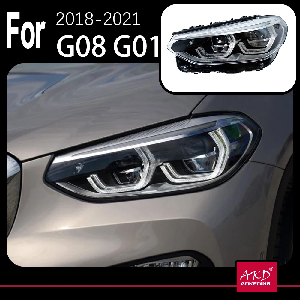 

AKD Car Model for BMW X3 2018-2021 G08 G01 LED Auto Headlight Assembly Upgrade AKD Original Design Blink Signal Lamp Accessories