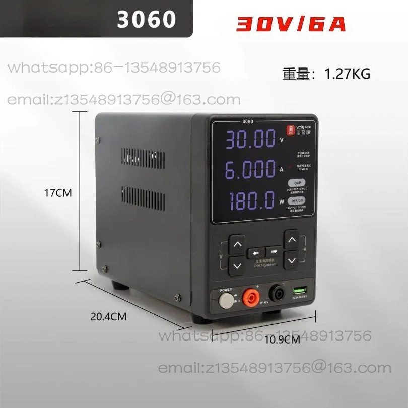 3060 규제 전원 공급 장치 30V 6A180W 고출력 휴대폰 유지 보수 DC 전류계