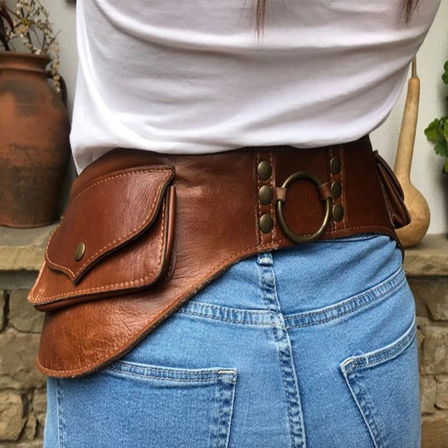 Leather Utility Belt Bag, Hip Purse
