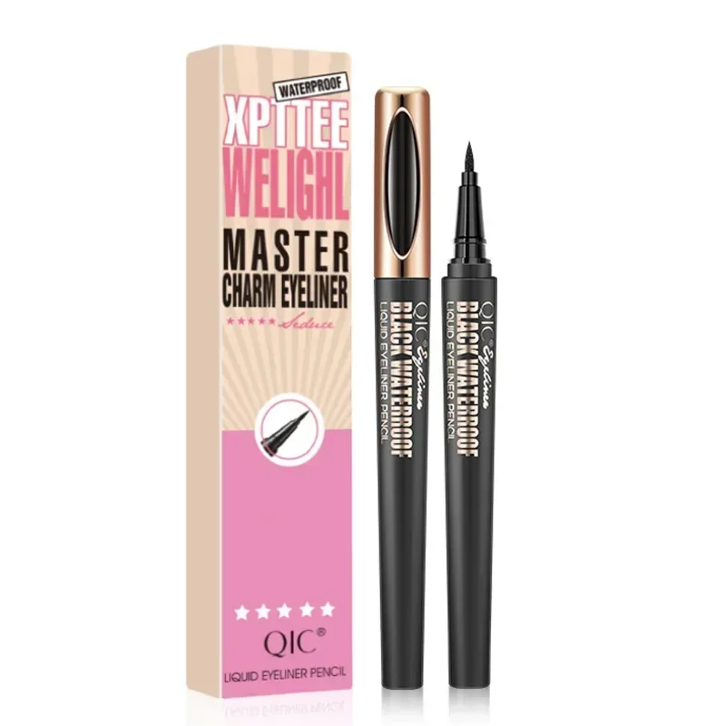 QIC Eyelash Mascara XPTTEE WELIGHL Lasting Mascara & Eyeliner Waterproof Thick Long Curly Silicone Eyelash Brush 4D Mascara