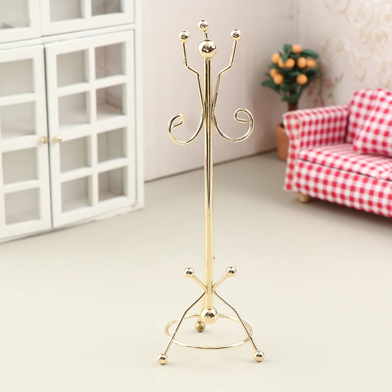 112DollhouseCoatRackMiniHangerDollhouseHatClothesDisplay