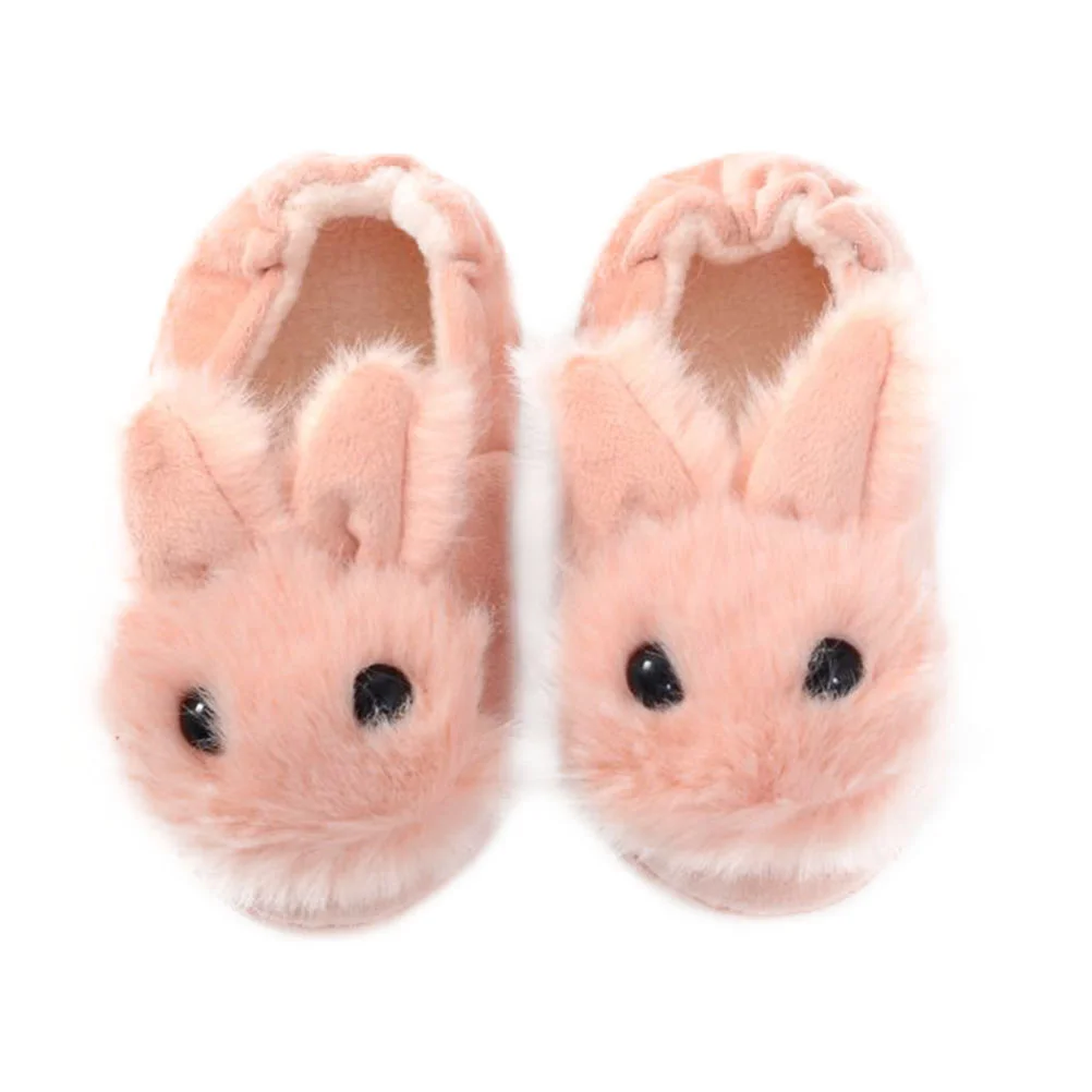 

Ushobe Bunny Slippers Kids Bunny Plush Slippers Non-Slip Fluffy Bunny Slipper Indoor House Slippers Grey