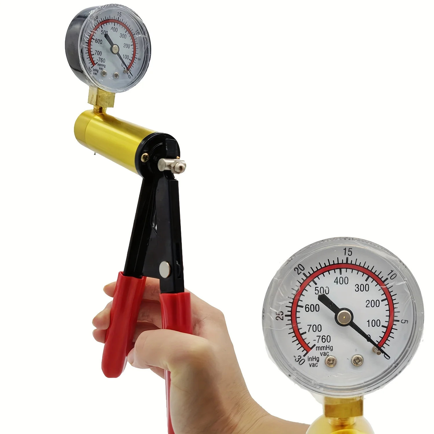 Vacuum Pistol Pump Tester Kit Aluminum Pump Pressure Vacuum Gauge Automobile Hand Tools Brake Fluid Drain Tool brake bleeder kit