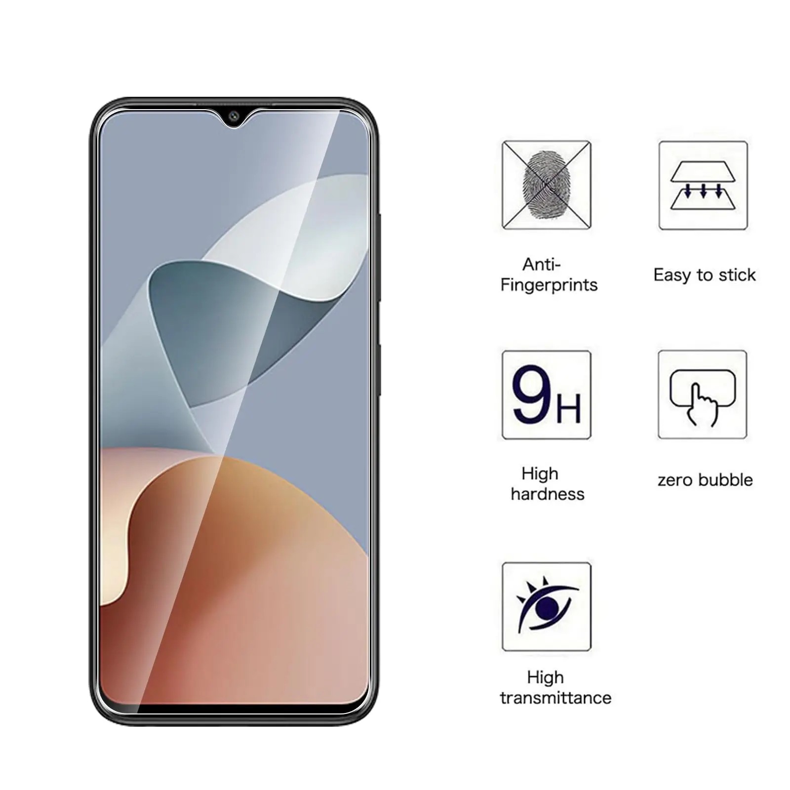 Premium Tempered Glass Screen Protector, HD Crystal Clarity, 9H Hardness, Anti-Scratch, Case Friendly