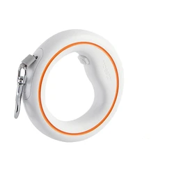 Retractable Dog Leash with Metal Buckle and Anti-Slip Handle (Orange)