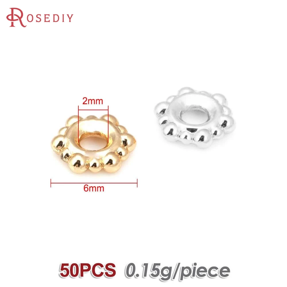 High-Quality 18K Gold & Silver Flower Spacer Beads