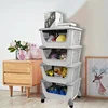 Ggbin 4-Tier Storage Basket Cart with Rolling Wheels Plastic Stacking Basket Bin 6