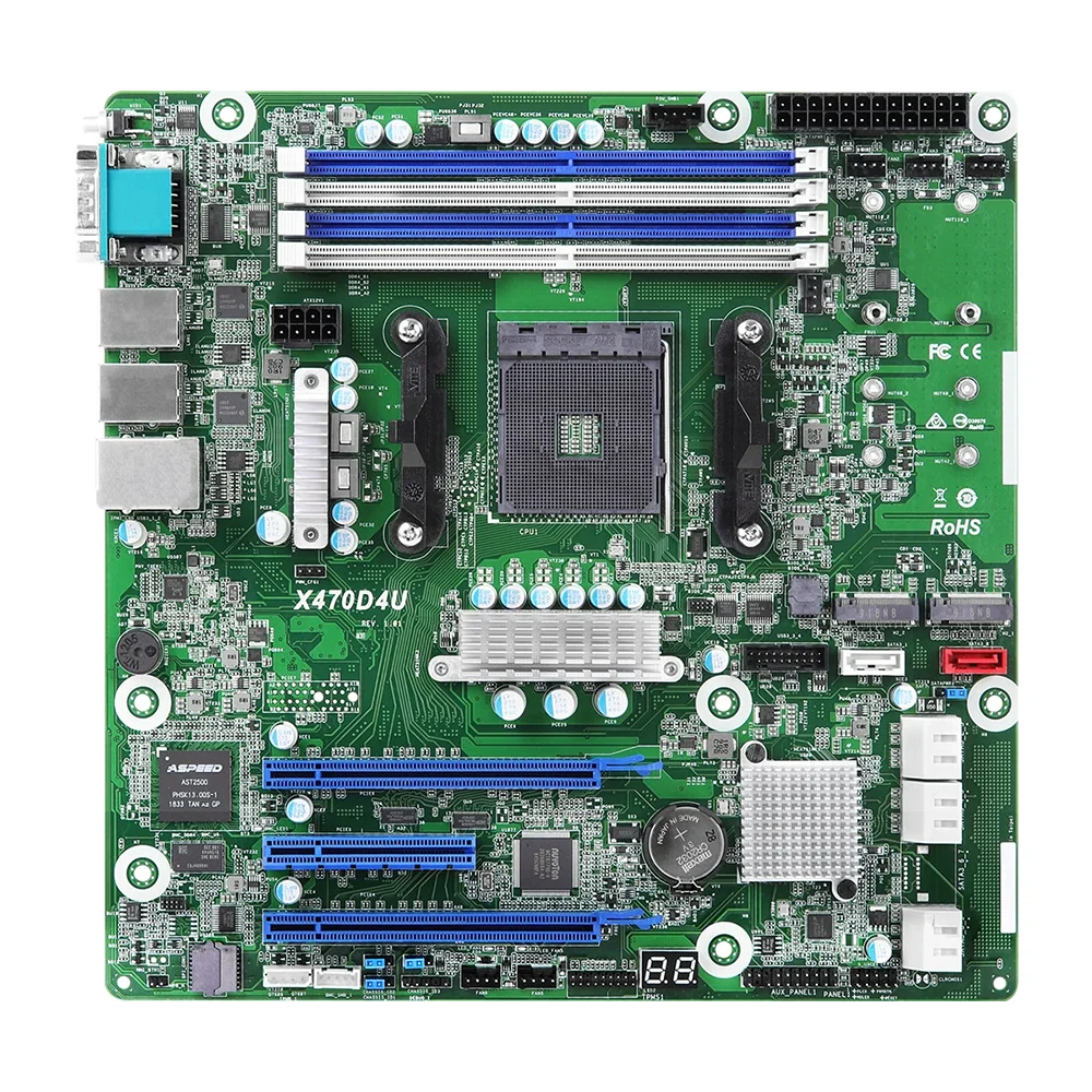 For ASRock Rack Workstation Motherboard X470D4U Support Ryzen3/4/5000 CPU 6 For ASRock Rack Workstation Motherboard X470D4U Support Ryzen3/4/5000 CPU - Image 4