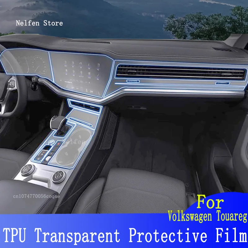

For Volkswagen Touareg（2019-2023）Car GPS Navigation Protective LCD TPU Screen Protector Anti-Scratch Film Fitting PPF