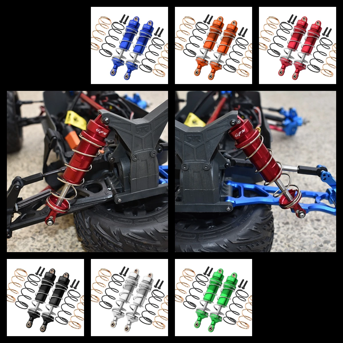 GPM Aluminum Rear Thickened Spring Dampers 120MM For ARRMA 1/10 Kraton ...
