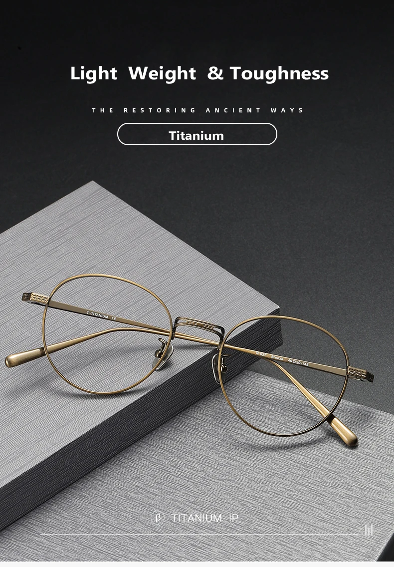Oveliness Unisex Full Rim Round Titanium Eyeglasses - Front View