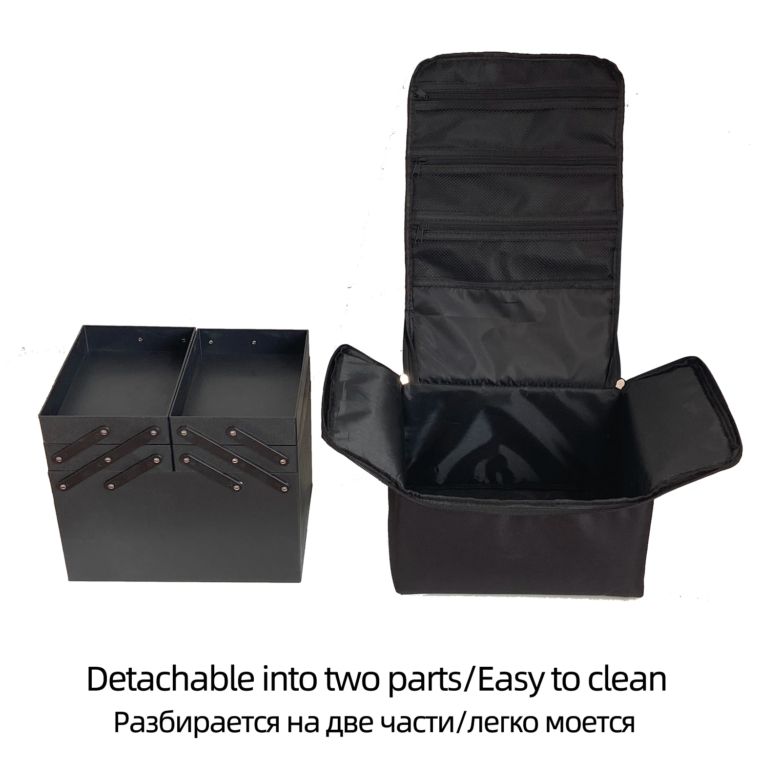 Multilayer Clapboard Cosmetic Bag Case Beauty Salon Tattoos Nail Art Tool Bin Women Makeup Organizer Large Capacity Bag