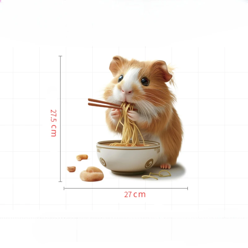 Cute Guinea Pig Toilet Stickers for Bathroom Toilet Lid Backrest Decoration Waterproof Decals Animal Washroom Wall Stickers