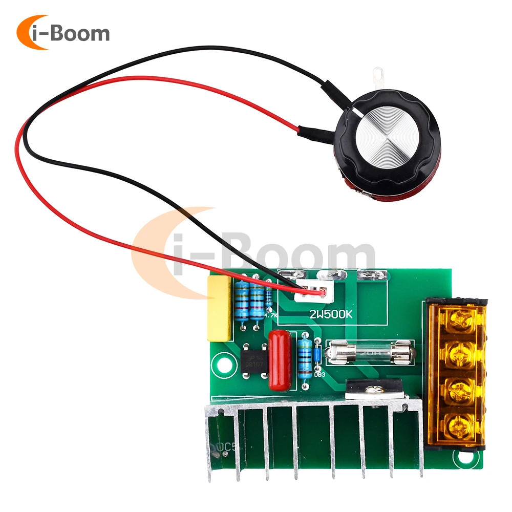 AC 220V 4000W SCR Motor Speed Controller Voltage Regulator LED Dimmer Speed Regulator Temperature Control Module with Fuse motor speed controller electric motor speed controller