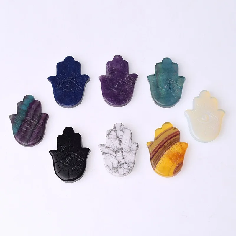 

Hamasa Hand Natural Crystal Stone Decoration Buy 1 get 2