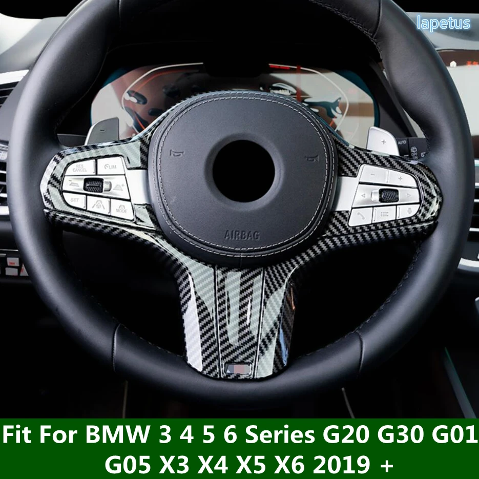 

Car Accessories Steering Wheel Button Cover Trim Fit For BMW 3 4 5 6 Series G20 G30 G01 G05 X3 X4 X5 X6 2019 - 2022 Carbon Fiber