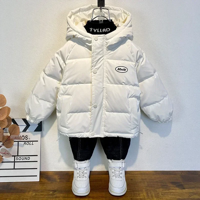 

Childrens Boys Down Jacket 2023 Winter Shiny No Wash Warm Thick Teenager Boys Winter Coat 3-10 Years Kids Boys Hooded Jakcet