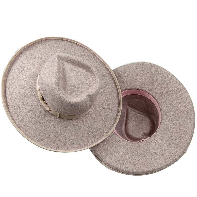 10cm Liebes hut Fedora neue Rose rot Großhandel Fedora erhöhte Krempe monochrom neue Jazz Hut Winter breite Krempe Hut Sombrero Mujer – Detail 23