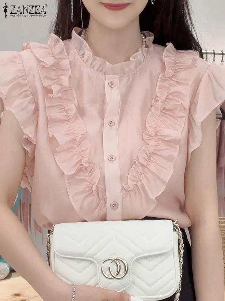 ZANZEA 2024 Ƽ  ž м ޽  콺, ָ μҸ ũ ž, ĳ־   Ƽġ Ʃ