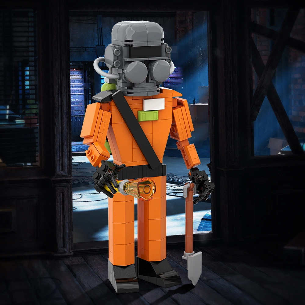 

Gobrick MOC, ужасная игра, модель компании Lethaleds, строительные блоки, оранжевый персонаж сотрудника, персонаж «сделай сам», игрок, персонаж, кирпичи, игрушка, подарок