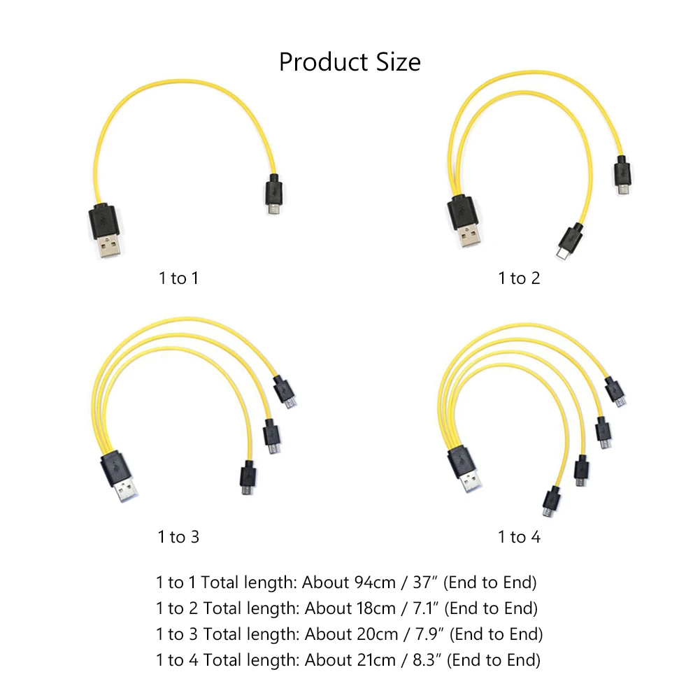 5V/2A USB 2.0 To Micro USB Splitter Cable 1/2/3/4 Micro Usb Cable Fast Charging Cord For Android Phone Power Bank AA AAA Battery usb charging cable charging cable usb splitter cable usb cable