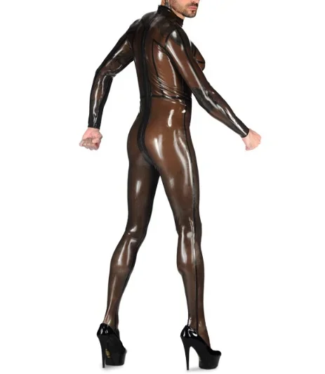 

Fetish Zentai Kostüm Latex Uniform Bodysuit 100% Gummi Smoke Grey Anzug XS-XXL fashion Clubs