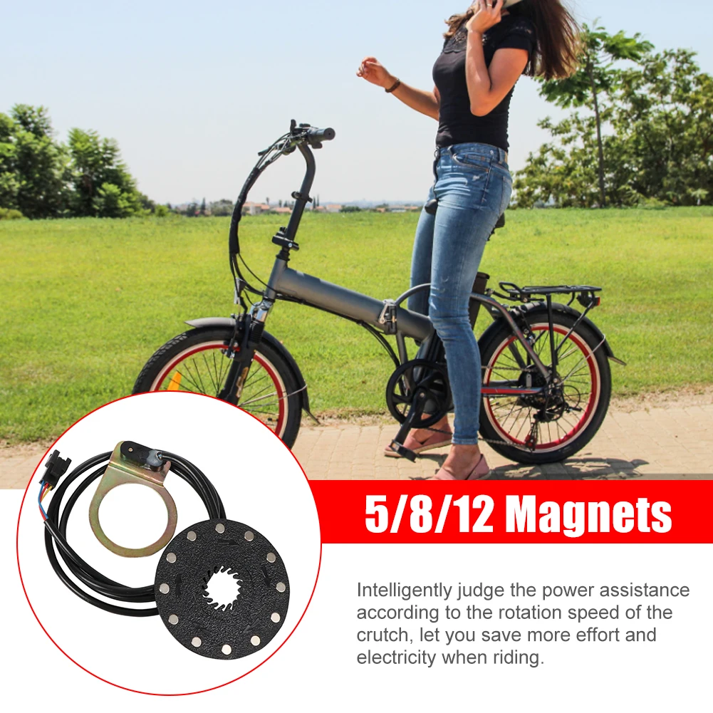 

5/8/12 Magnets Electric Bicycle Pedal PAS System Assistant Sensor Speed Sensor Alloy Pulse Assist Sensor E-bike Accessory