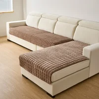 Flannel Sofa Cushion Four Seasons General Non-Slip Thickened Living Room Sofa Backrest Cover Modern Plush Seat Cushion 1