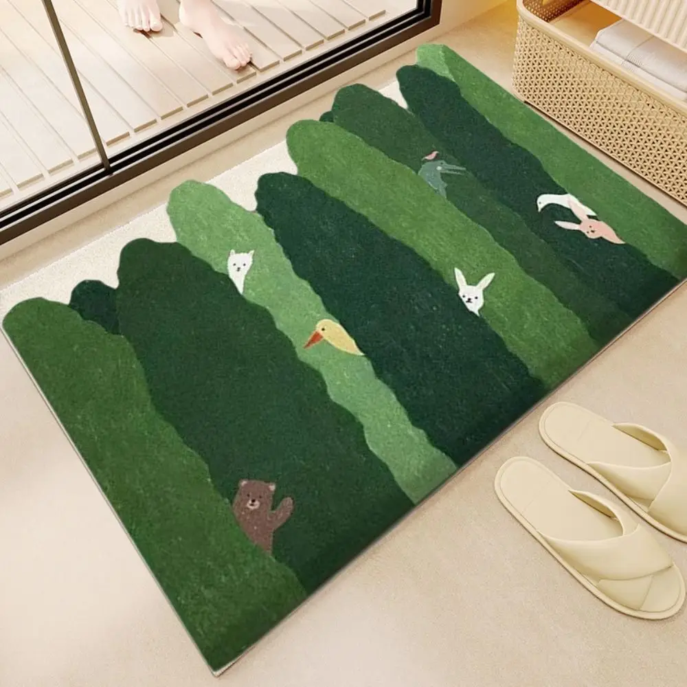 Creative Cartoon Dirt-Resistant Foot Pad Water-Absorbing Non-Slip Floor Carpet Quick-Dry Diatom Material Floor Rugs Kitchen