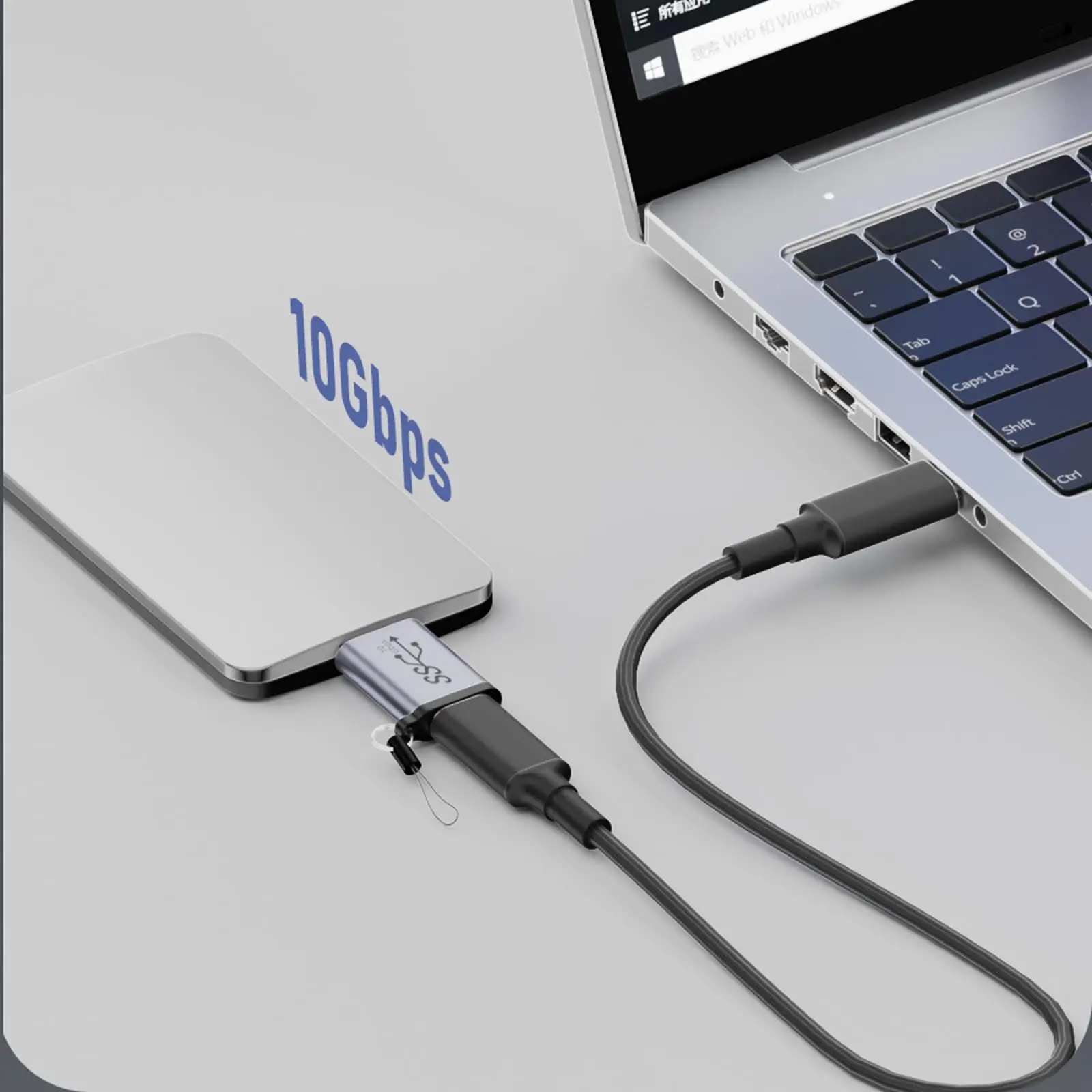 2개 USB 3.0 마이크로 B(수) - 타입 C(암) 어댑터 - 외장 하드 드라이브, SSD, 카메라용 10Gbps 변환기
