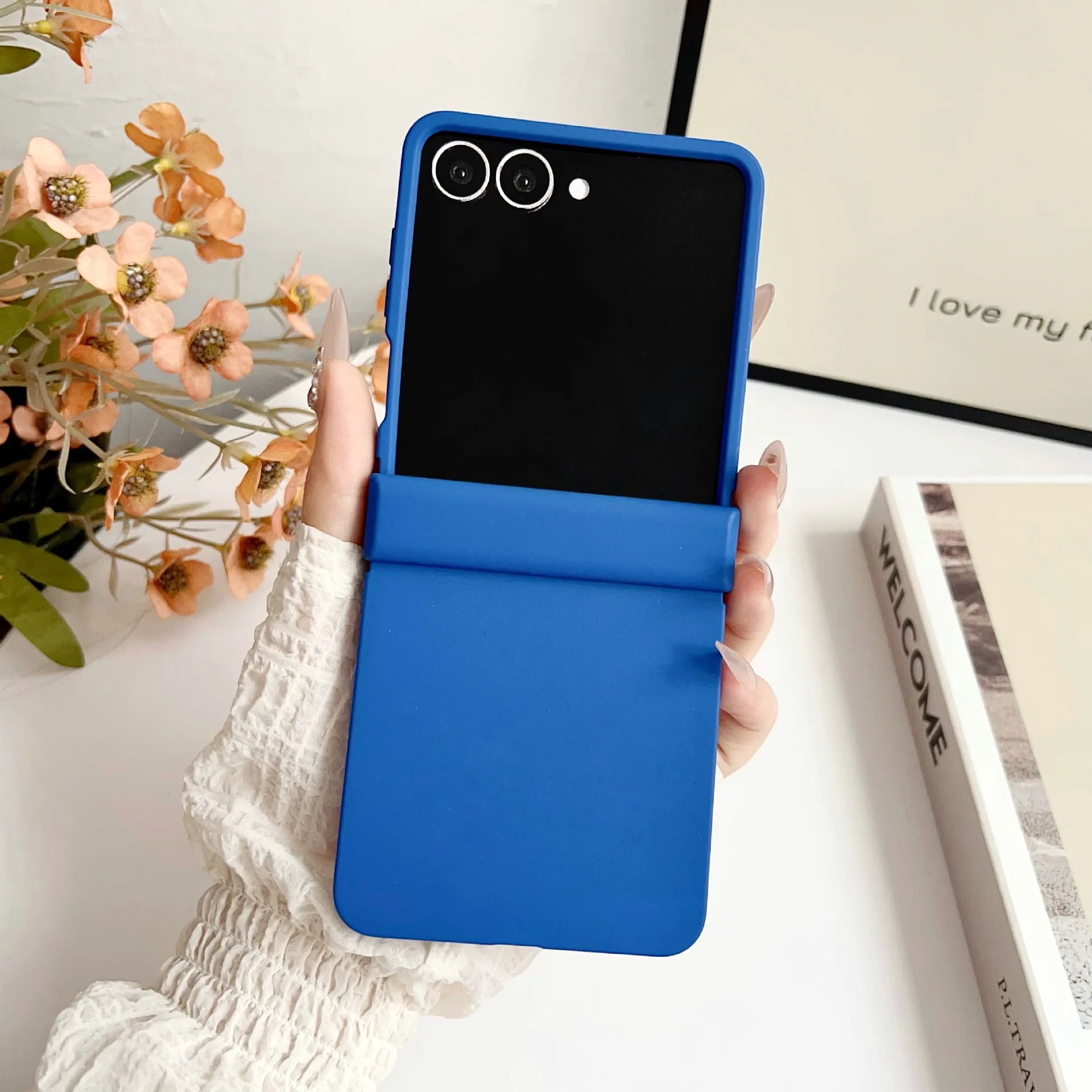 Dopamine Candy Color Matte Protective Phone Case with Hinge Protection