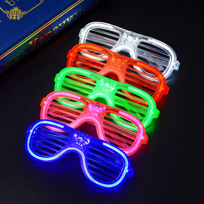 

new Light Led Glasses Neon Party Flashing Glasses Luminous Glasses Bar Party Concert Props Fluorescent Glow Photo Props Supplies