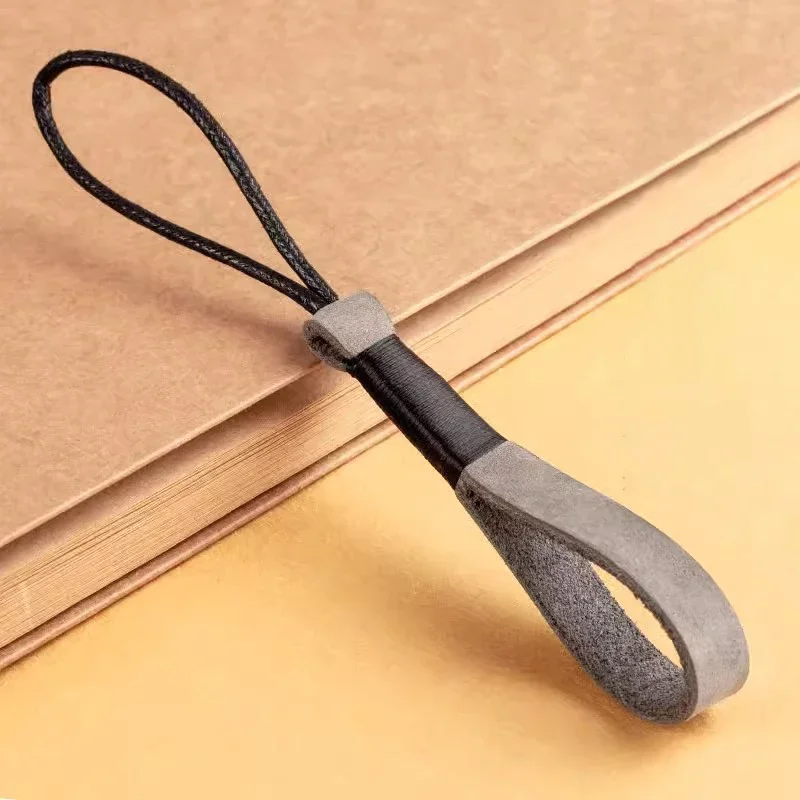 Elegant Handmade Leather Keychain Wrist Strap - Premium Car Key Accessory Gift