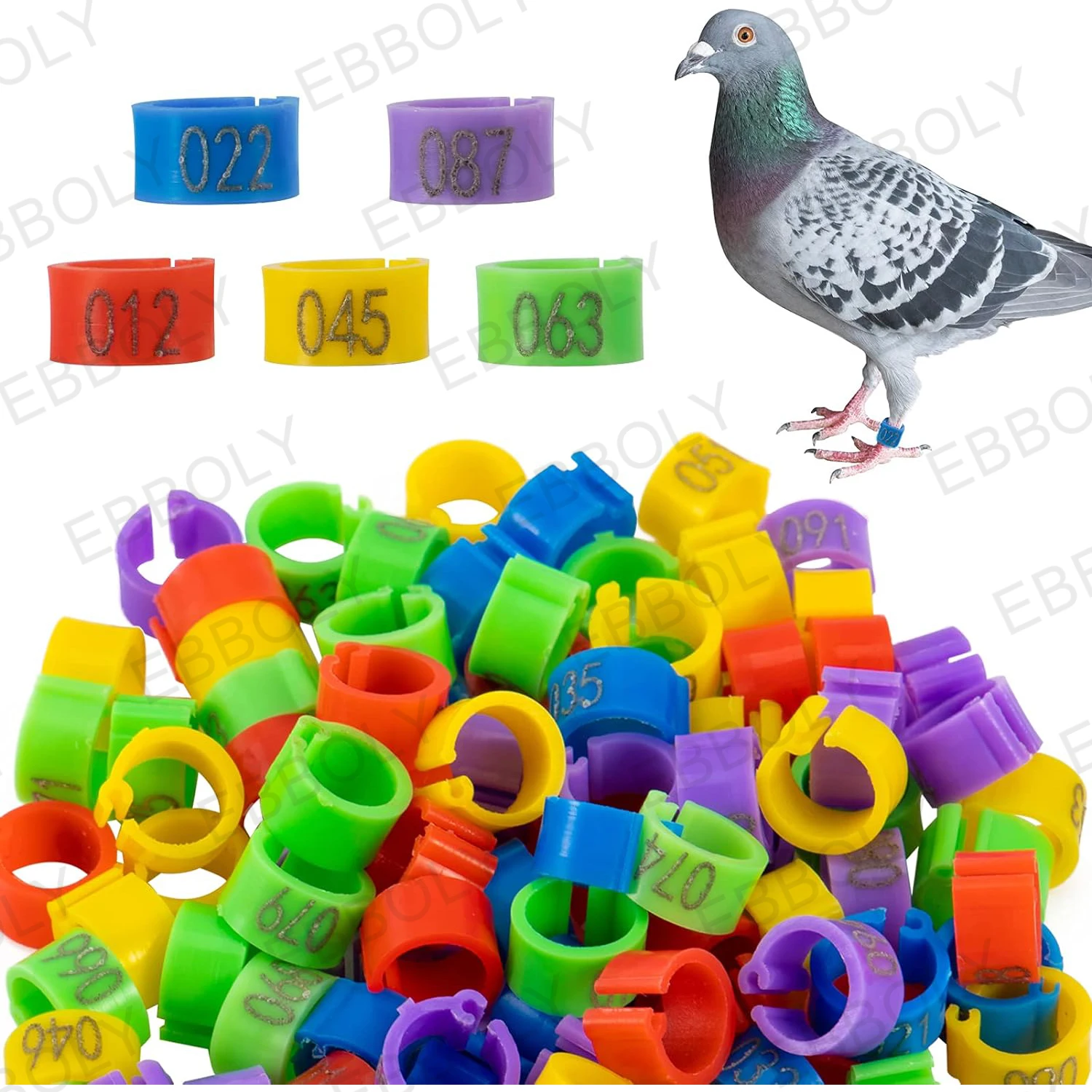 Bird Foot Rings Birds Foot Rings Chicken Foot Ring Turkeys Quail Foot Ring Easy Install & Remove Manually Poultry Carry 100 Pcs 0.8/1.6cm 001~100